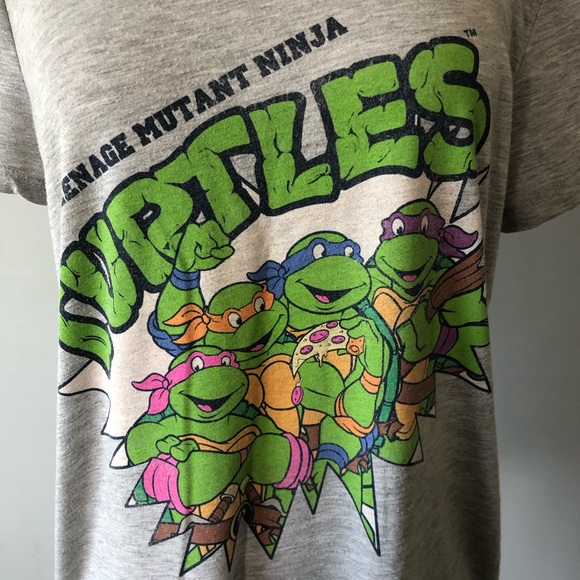 TMNT, Graphic Tee, T-Shirt, Gray, XL - Picture 5 of 12